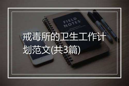 戒毒所的卫生工作计划范文(共3篇)