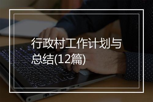 行政村工作计划与总结(12篇)