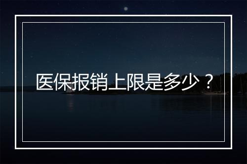 医保报销上限是多少？