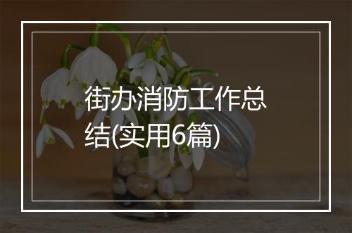 街办消防工作总结(实用6篇)