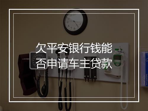 欠平安银行钱能否申请车主贷款