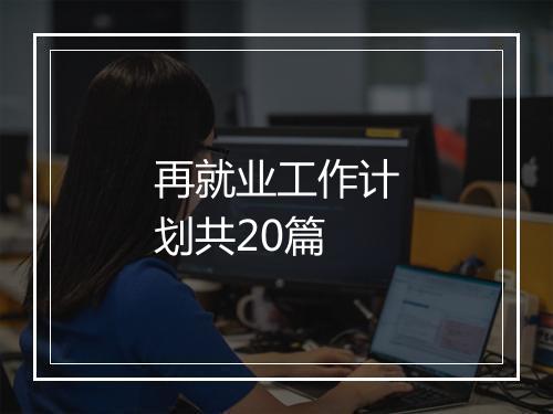 再就业工作计划共20篇