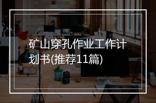 矿山穿孔作业工作计划书(推荐11篇)