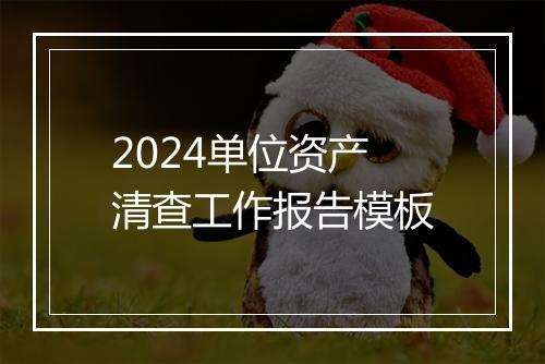 2024单位资产清查工作报告模板