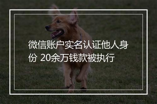 微信账户实名认证他人身份 20余万钱款被执行