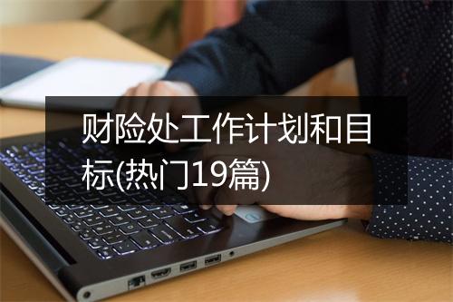 财险处工作计划和目标(热门19篇)