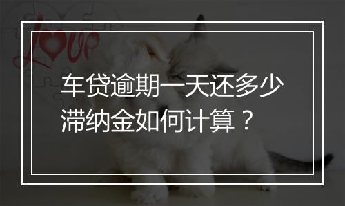 车贷逾期一天还多少滞纳金如何计算？