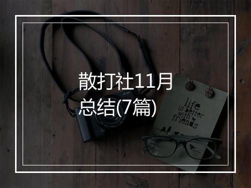 散打社11月总结(7篇)