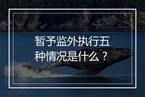 暂予监外执行五种情况是什么？