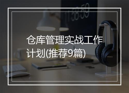 仓库管理实战工作计划(推荐9篇)