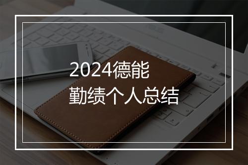 2024德能勤绩个人总结
