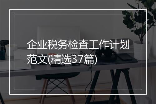 企业税务检查工作计划范文(精选37篇)