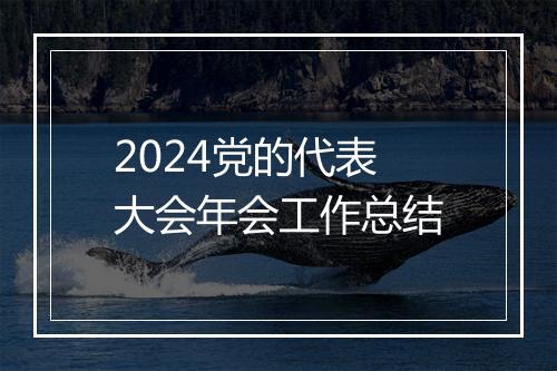 2024党的代表大会年会工作总结
