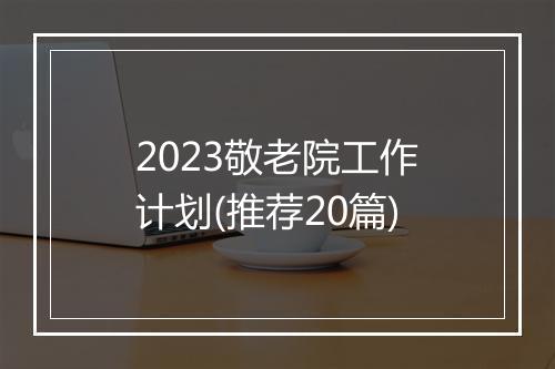 2023敬老院工作计划(推荐20篇)