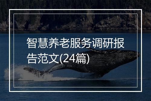 智慧养老服务调研报告范文(24篇)