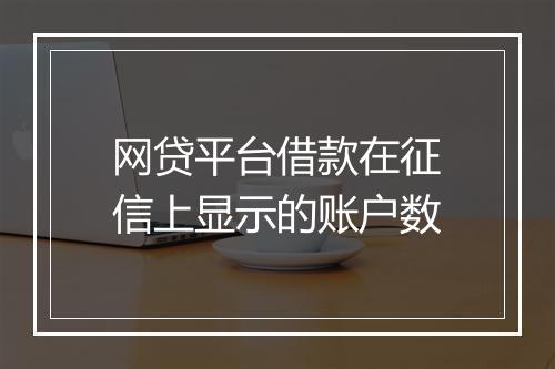 网贷平台借款在征信上显示的账户数