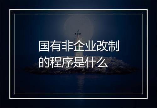 国有非企业改制的程序是什么