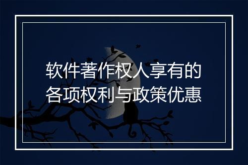 软件著作权人享有的各项权利与政策优惠