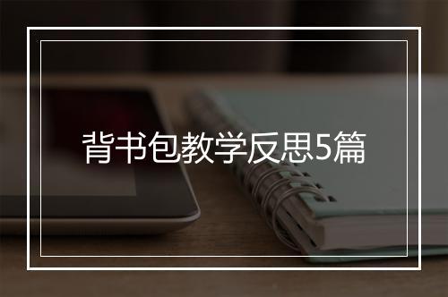 背书包教学反思5篇