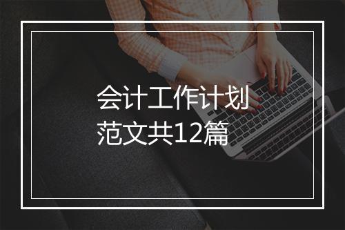 会计工作计划范文共12篇