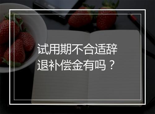 试用期不合适辞退补偿金有吗？