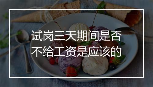试岗三天期间是否不给工资是应该的