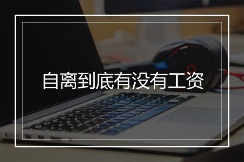 自离到底有没有工资