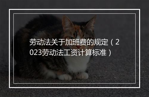 劳动法关于加班费的规定（2023劳动法工资计算标准）