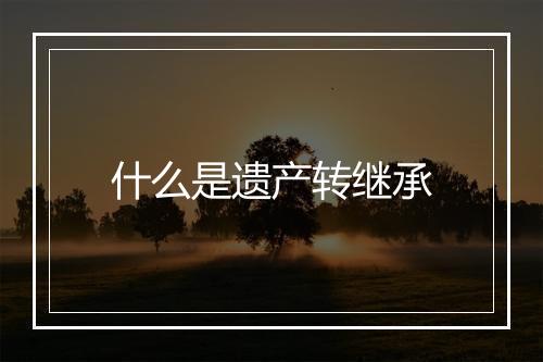什么是遗产转继承