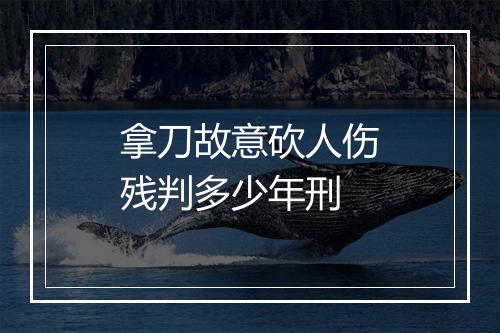 拿刀故意砍人伤残判多少年刑