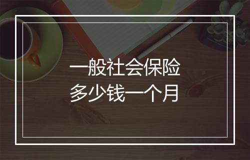 一般社会保险多少钱一个月