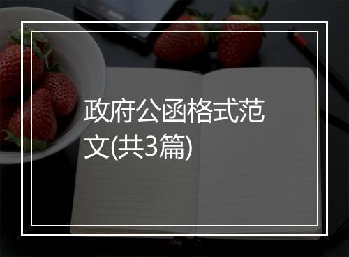 政府公函格式范文(共3篇)