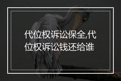 代位权诉讼保全,代位权诉讼钱还给谁