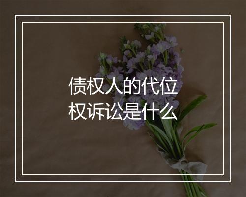 债权人的代位权诉讼是什么