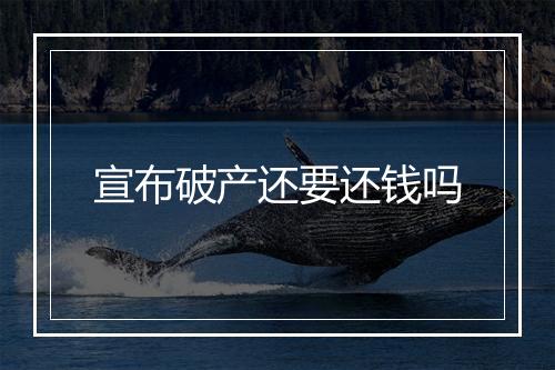 宣布破产还要还钱吗