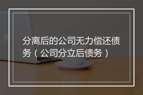 分离后的公司无力偿还债务（公司分立后债务）
