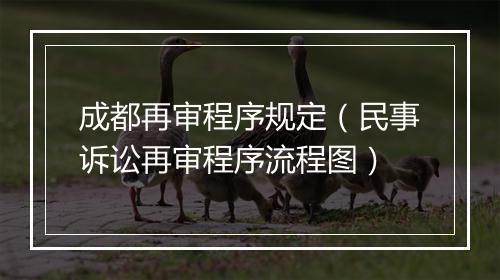 成都再审程序规定（民事诉讼再审程序流程图）