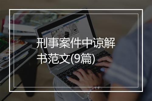 刑事案件中谅解书范文(9篇)