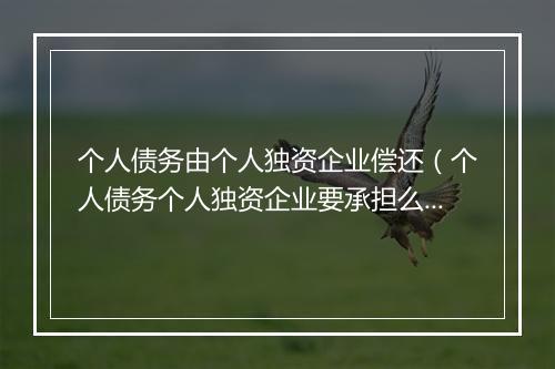 个人债务由个人独资企业偿还（个人债务个人独资企业要承担么）