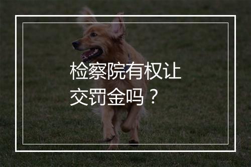 检察院有权让交罚金吗？
