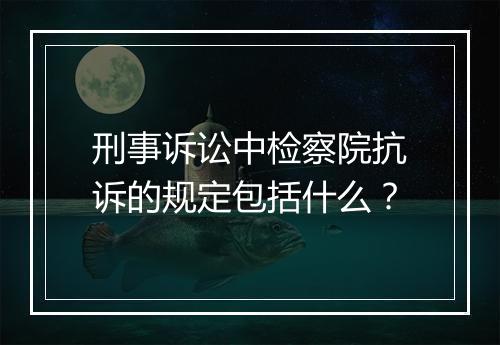 刑事诉讼中检察院抗诉的规定包括什么？