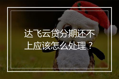 达飞云贷分期还不上应该怎么处理？