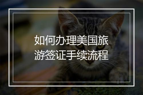 如何办理美国旅游签证手续流程