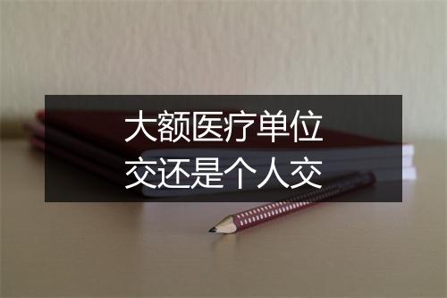 大额医疗单位交还是个人交