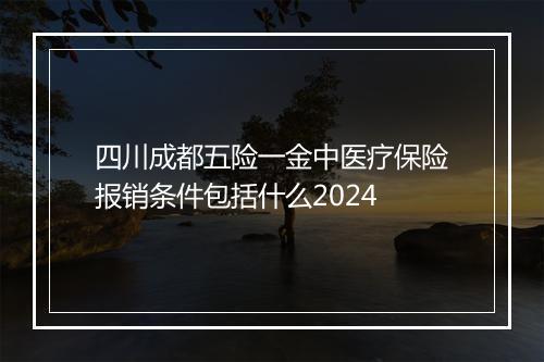 四川成都五险一金中医疗保险报销条件包括什么2024