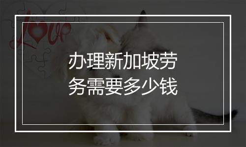办理新加坡劳务需要多少钱