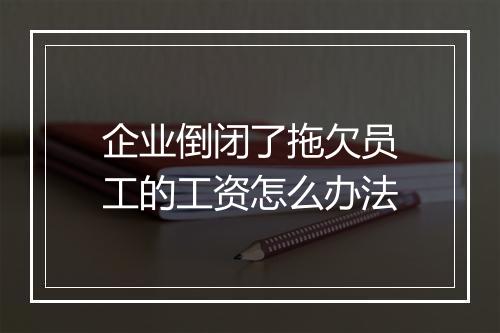 企业倒闭了拖欠员工的工资怎么办法