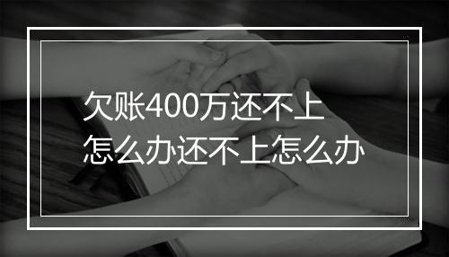 欠账400万还不上怎么办还不上怎么办