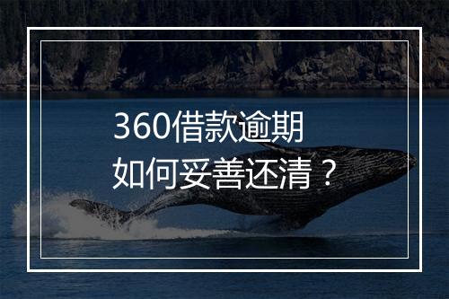 360借款逾期如何妥善还清？