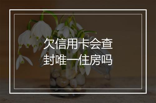 欠信用卡会查封唯一住房吗